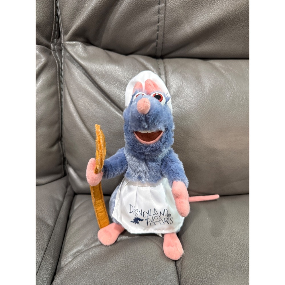 Disneyland Paris‎ Remy Ratatouille Plush Chef Hat Apron Spoon 9 inch Pixar Toy